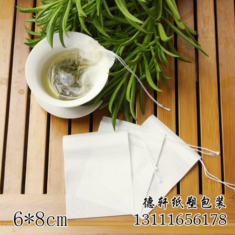 6*8濾紙抽線茶包袋批發(fā) 系線茶袋 花草茶系線茶包 火鍋調(diào)料包