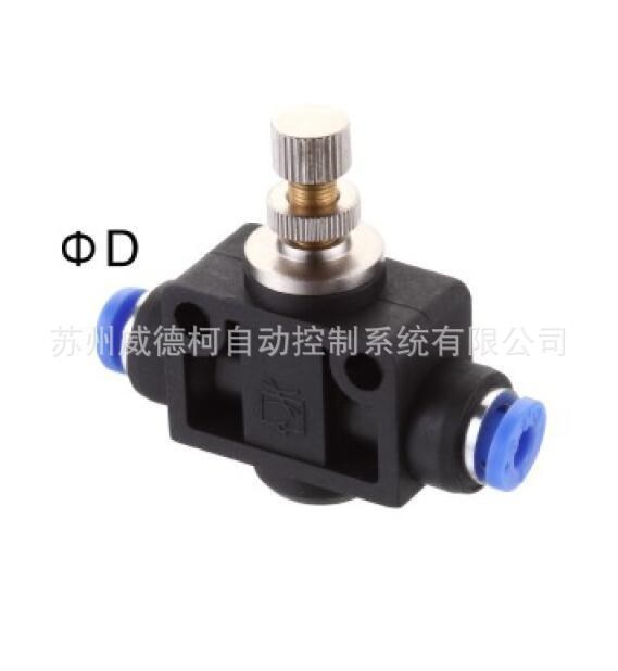 EMC氣動 ESA螺紋直通/彎管二/三/五通快速插管塑料氣管接頭調(diào)速閥