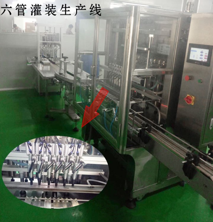 六管灌裝旋蓋生產線 夾瓶機構 自動理蓋機 效率更高 生產流水線