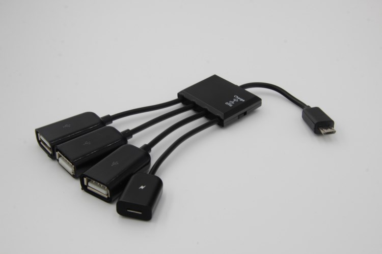 帶開關(guān)換MICRO USB HUB OTG 手機(jī)外接U盤鼠標(biāo)讀卡器連接線