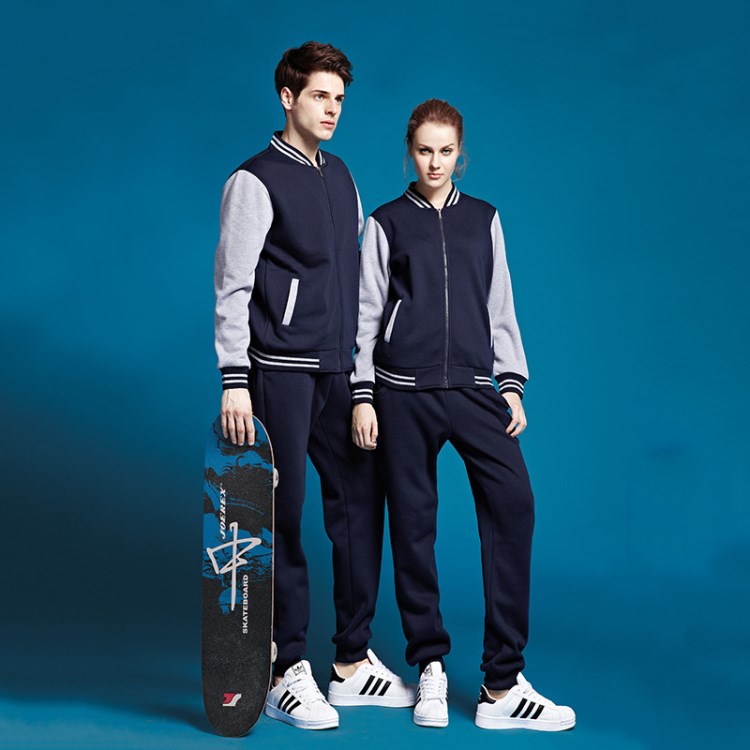 新款男女棒球服定制朋友同學(xué)聚會(huì)班服衛(wèi)衣長(zhǎng)袖外套情侶裝訂做logo