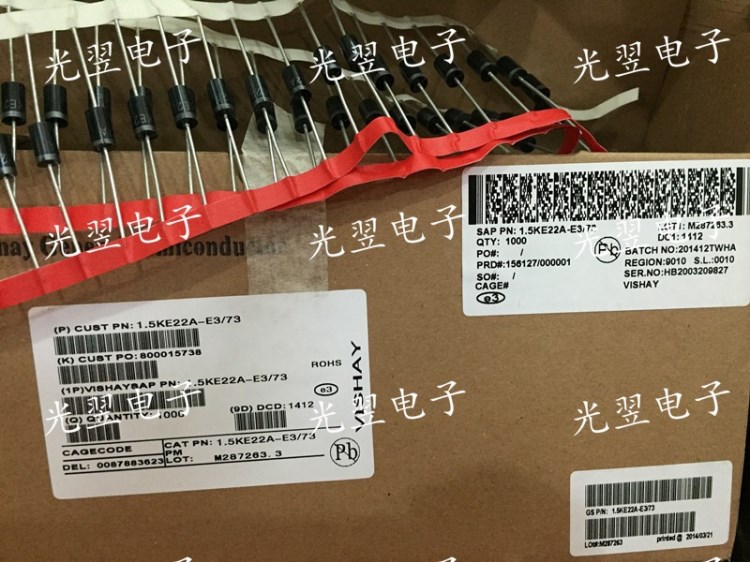 直插TVS二極管 1.5KE22A 1N6279A VISHAY 單向瞬變抑制