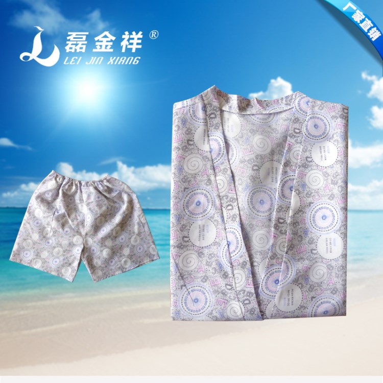 新款棉汗蒸桑拿服 批发男女一次性洗浴SPA专用全棉酒店浴服