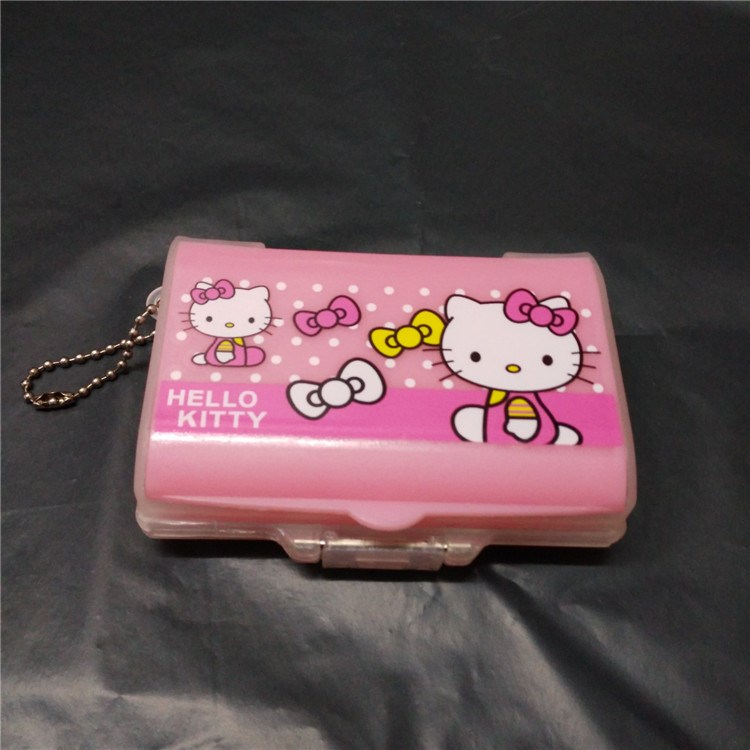 HELLO KITTY 雙層多格藥盒 多功能收納盒 凱蒂貓便攜型首飾盒
