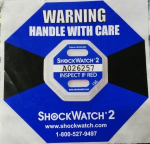 二代可快遞防震感應貼SHOCKWATCH運輸監控器15G防震標簽