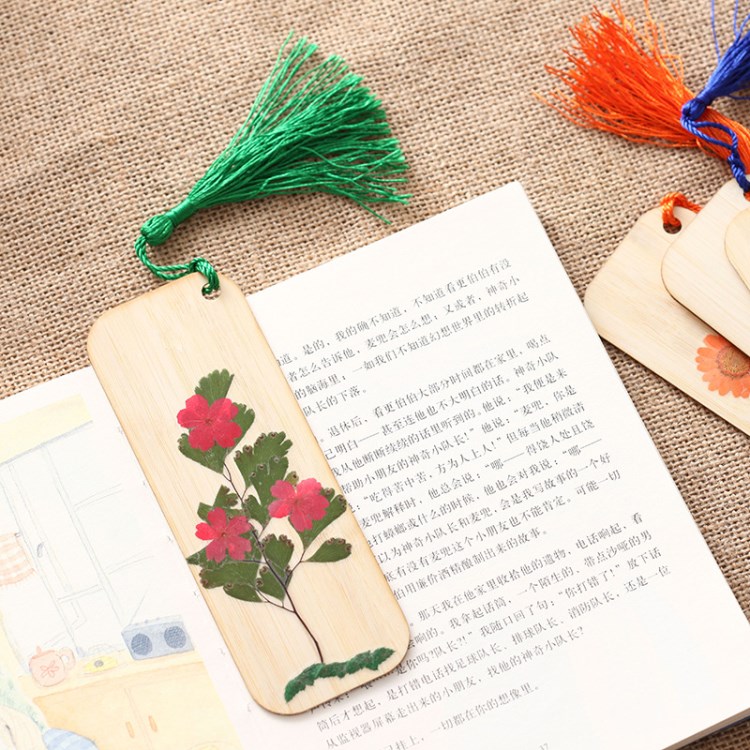 小清新古風(fēng)系創(chuàng)意造型diy真干花書(shū)簽 流蘇吊墜古典中國(guó)風(fēng)文藝禮物