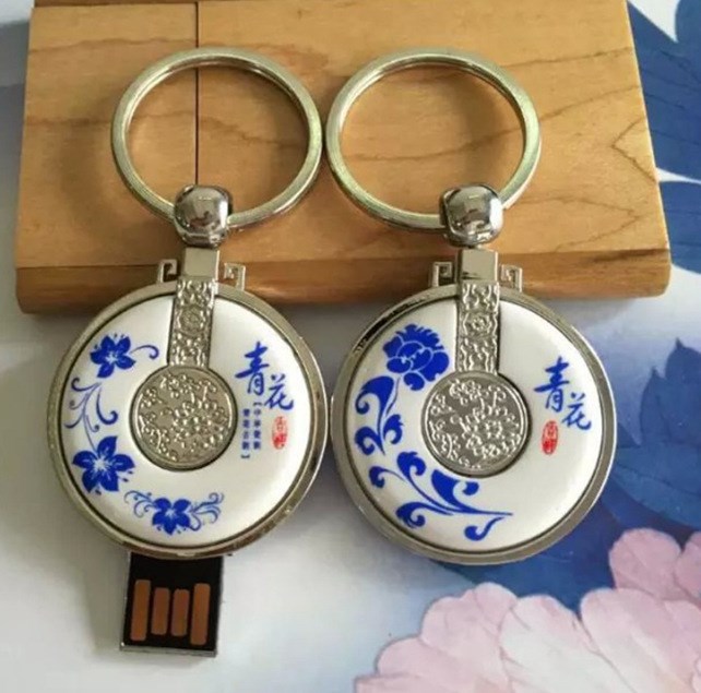 陶瓷U盤 青花瓷優(yōu)盤 中國風(fēng)定制logo 數(shù)碼禮品 usb flash drive