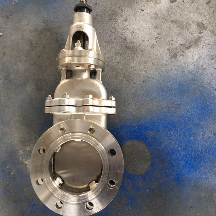廠家直供 雙法蘭不銹鋼刀型閘閥 DN100  耐腐蝕刀型閘閥 316L材質(zhì)