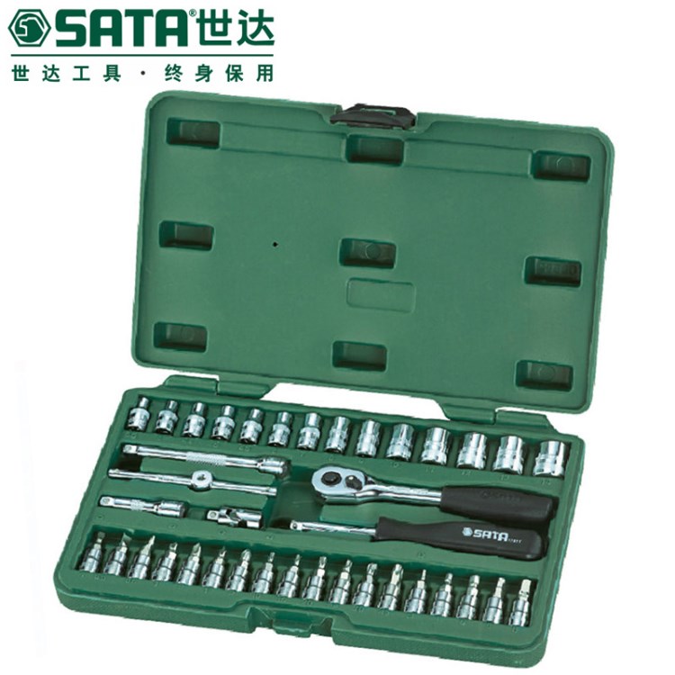 SATA/世達(dá)組合工具 套筒棘輪扳手飛扳38件6.3MM系列維修組套09002