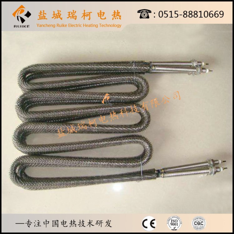 【鹽城瑞柯電熱】廠家定制不銹鋼多U型翅片加熱管、工業高溫翅片