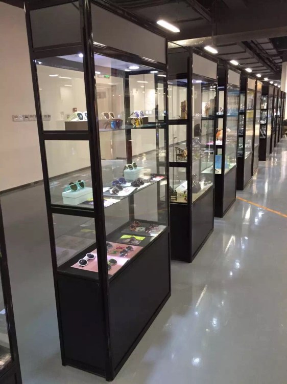 折疊珠寶 化妝品展示柜 黑色玻璃折疊展柜可租賃搭建快