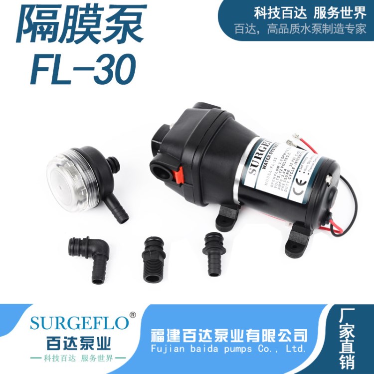 FL-30 12V24V直流電動房車游艇生活增壓供水自吸清水泵戶外抽水泵