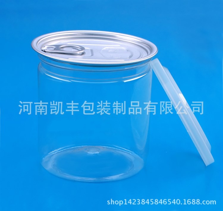 河南凱豐廠家批發pet塑料易拉罐 透明食品包裝瓶 海鮮果醬瓶