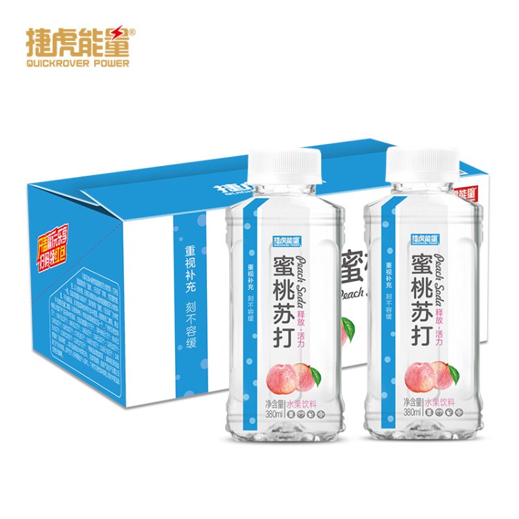 捷虎能量 蜜桃蘇打 檸檬蘇打水果飲料380ml*24瓶 整箱 招商代理