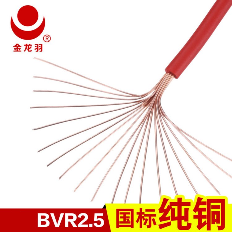 金龍羽國標(biāo)電線BVR6.0平方  家裝多股銅芯電線 金龍羽電線批發(fā)