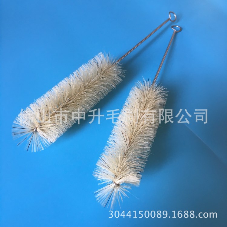 生產加工各種規格豬鬃毛刷試管刷玻璃瓶清洗毛刷不銹鋼材質