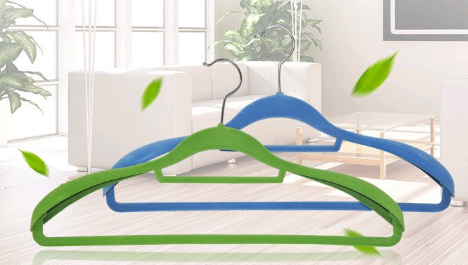 創意魔術植絨晾曬衣架西裝衣架 干洗店專用塑料寬肩衣架西裝衣撐