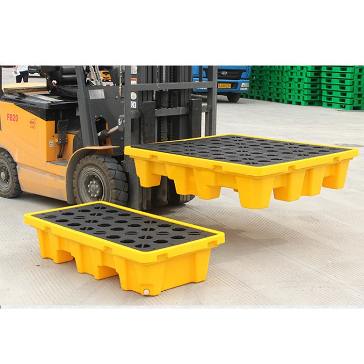 供应4桶防渗漏叉车托盘 化工废液接油盘 运输周转盛漏卡板