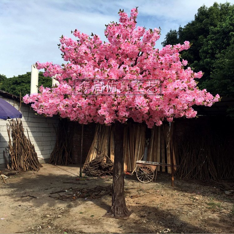 假桃花仿真樹客廳裝飾  仿真植物玻璃鋼櫻花樹 婚慶浪漫櫻花樹