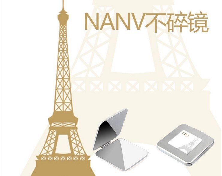 NANV16-不碎化妝鏡L桌面臺式金屬鏡