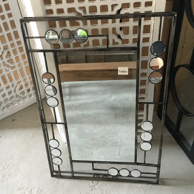 批發(fā)庫存鐵藝掛件家居酒吧創(chuàng)意壁掛墻面裝飾品鐵藝鏡子工藝品
