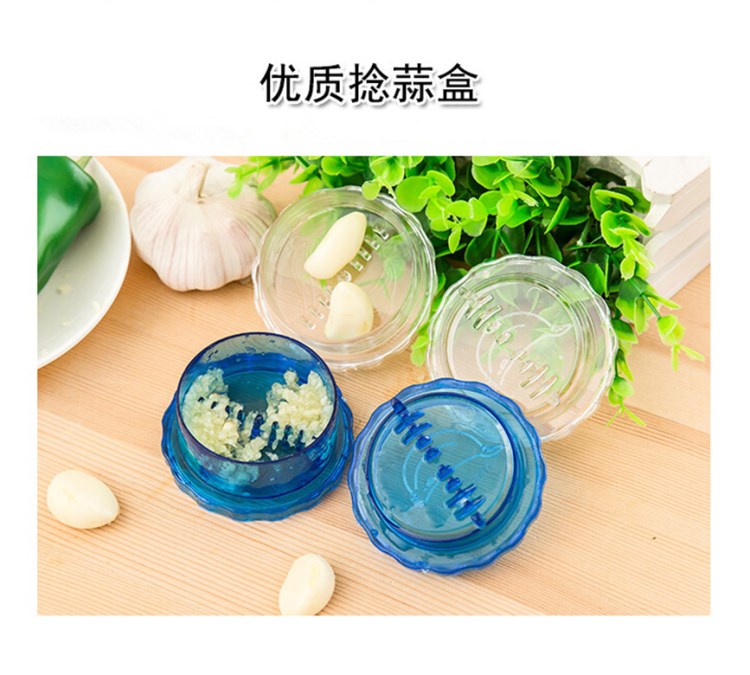 新款 厨房实用小工具捻蒜盒 蒜泥器 捣蒜器 压蒜器 2元店