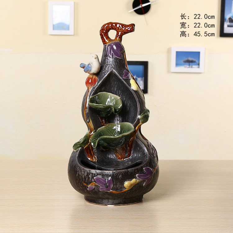 大件風(fēng)水?dāng)[設(shè) 陶瓷室內(nèi)流水盆景加濕霧化陶瓷工藝品流水器CGS1726