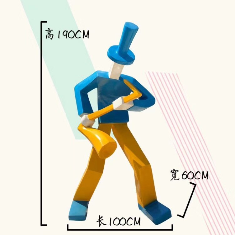 廠家直供玻璃鋼彩繪音樂人物雕塑 室外廣場城市景觀石雕 一件代發(fā)