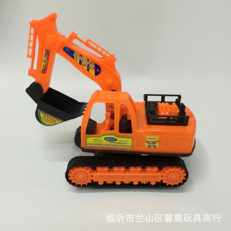 兒童玩具車仿真慣性回力挖土機(jī)模型玩具大號挖掘機(jī)贈品套圈