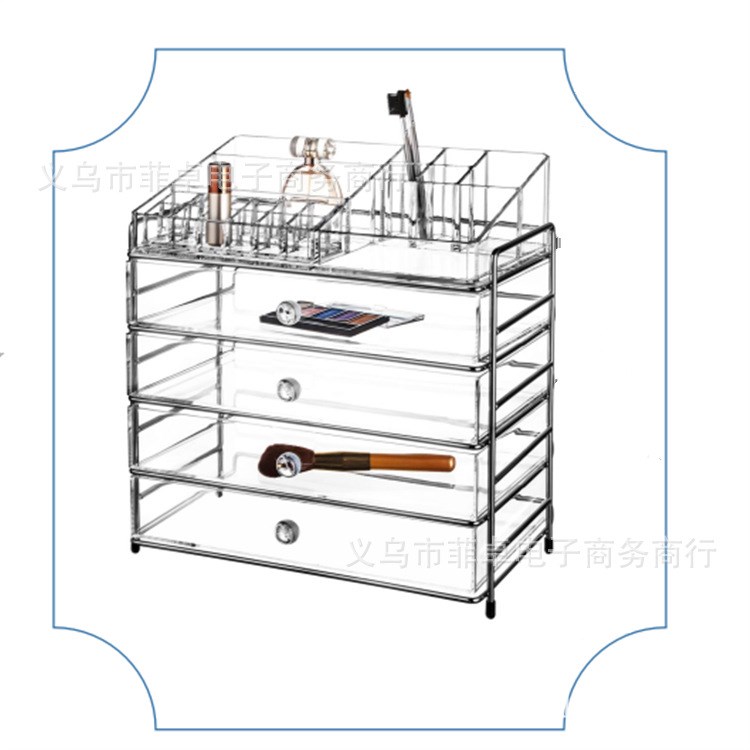 透明多功能化妆品收纳盒 首饰收纳盒 小物件摆放盒 亚克力化妆盒