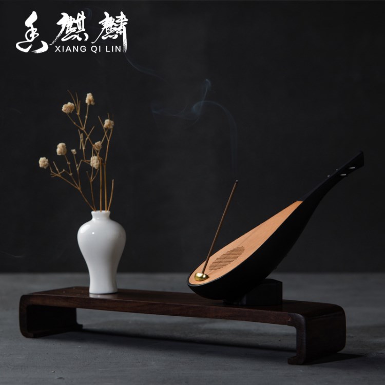 香麒麟檀香香薰?fàn)t創(chuàng)意琵琶藍(lán)牙音樂(lè)音響 禪語(yǔ)微景套組播放器批發(fā)