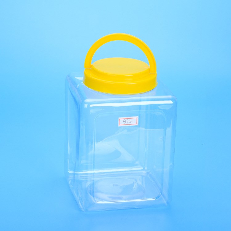 定制A74  5000ML 容器塑料透明瓶 PET方形塑料瓶蜜餞罐
