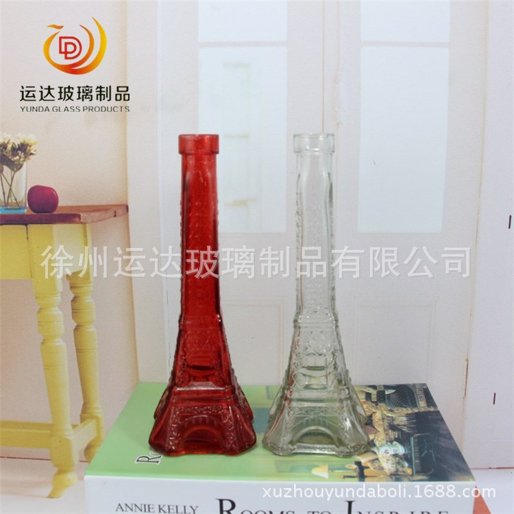 廠家直銷透明或彩色鐵塔花瓶 水培容器 玻璃瓶插花 中號 許愿瓶
