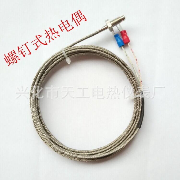 [天工儀表】M6/M8/K型E型螺釘式熱電偶 WRNT-02/WRET-02螺釘偶