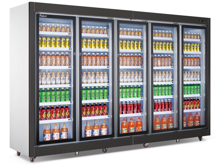 新品暗拉手絲印門  多門立式飲料展示冷柜 冰箱冷藏柜批發