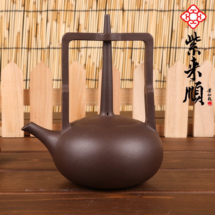 紫来顺茶具紫砂壶提梁茶具茶壶宜兴原矿特色提壁壶厂家直销13036