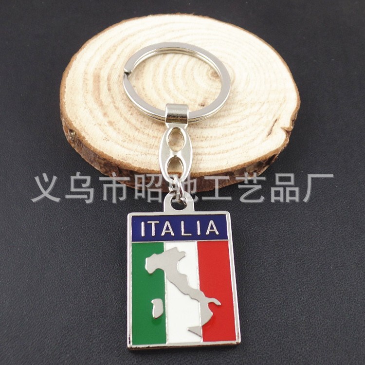 訂做鑰匙扣 意大利旅游紀(jì)念品鑰匙扣 方形ITALIA禮品贈(zèng)品