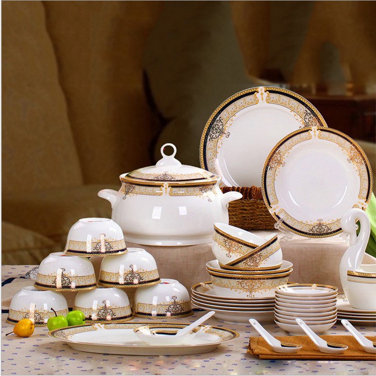 一件代發(fā)餐具景德鎮(zhèn)陶瓷生產(chǎn)廠家直銷(xiāo)56頭餐具套裝