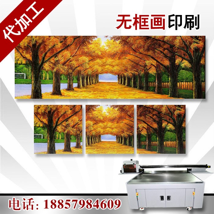 無框畫立體浮雕打印油畫布美圖印刷工藝品精美圖案噴繪