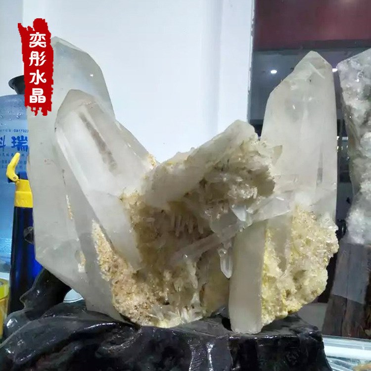 天然白水晶柱 礦物晶體 教學(xué)標(biāo)本 奇石頭原石擺件 水晶簇收藏品