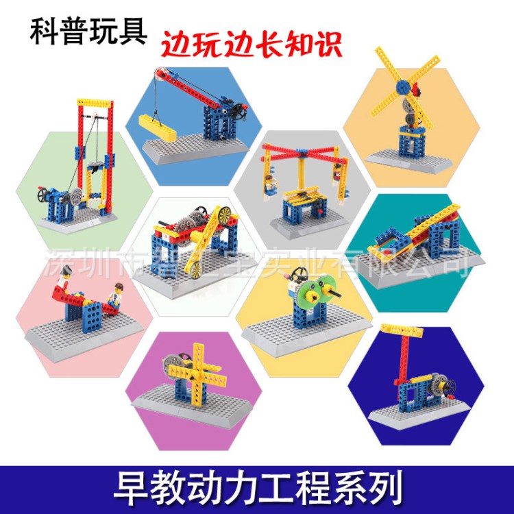 萬(wàn)格1301-1304早教工程機(jī)械拼裝積木兒童益智科技玩具一件代發(fā)