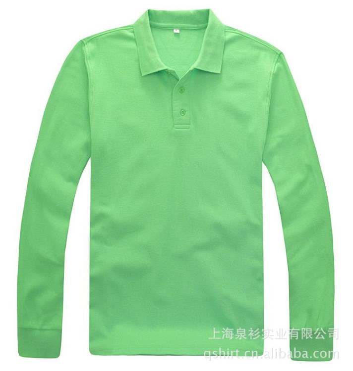 服裝廠家批發(fā)中各色長(zhǎng)袖翻領(lǐng)POLO衫長(zhǎng)袖T恤衫可印繡LOGO