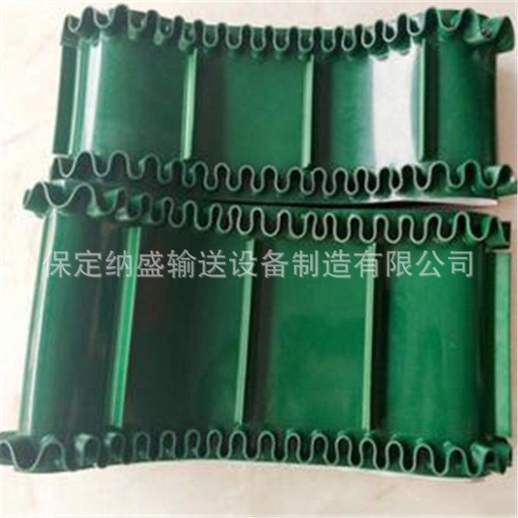 廠家生產(chǎn)PVC輕型輸送帶綠色白色食品衛(wèi)生帶裙邊加擋板輸送帶