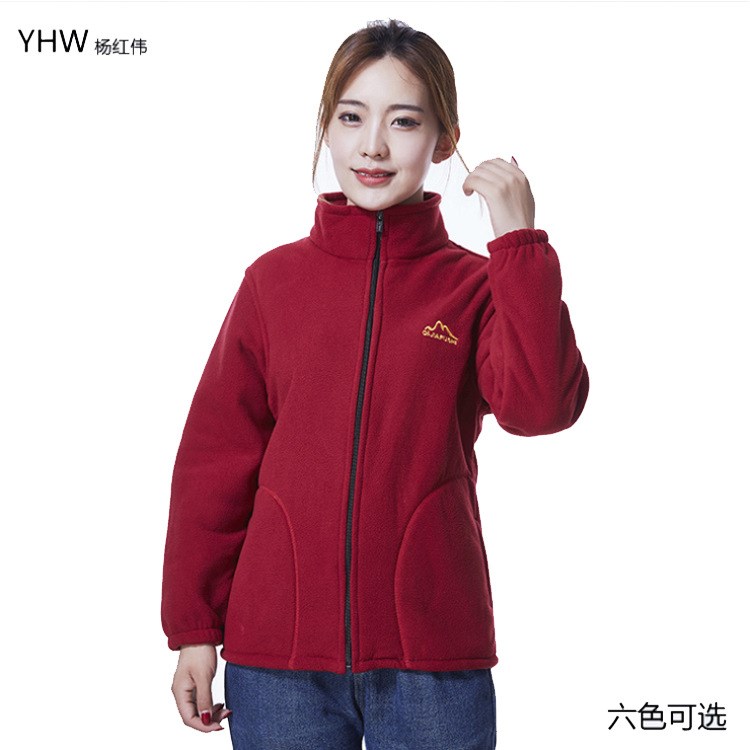 廠家直銷時尚搖粒絨拼色外套 厚款女衛(wèi)衣 刺繡 質(zhì)優(yōu)價廉