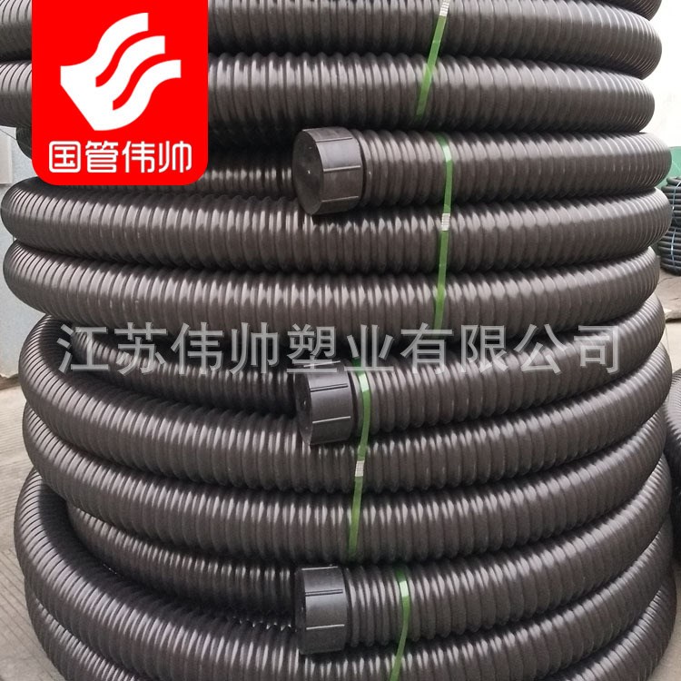 偉帥牌黑色碳素螺旋波紋管  塑料波紋電纜護(hù)套管 蘇州廠家現(xiàn)貨直