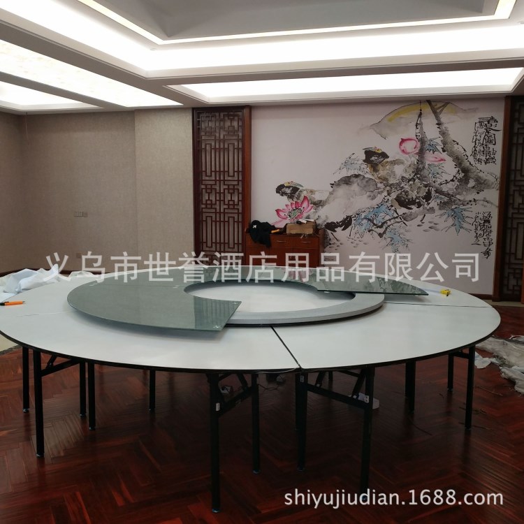浙江杭州酒店宴會(huì)家具會(huì)所豪華包廂電動(dòng)餐桌椅山莊遙控電動(dòng)轉(zhuǎn)盤桌
