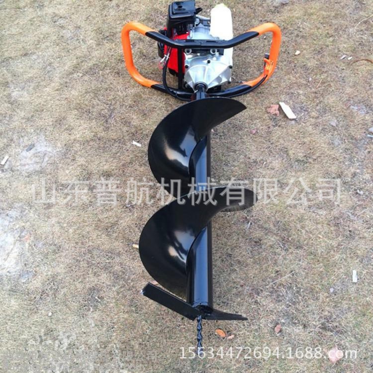 普航大面積植樹挖坑機 手提式旋坑打窩機  果園施肥鉆眼機型號
