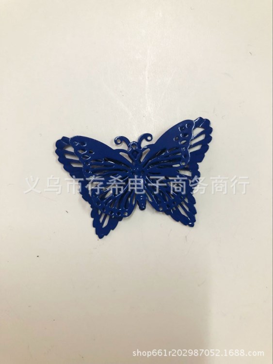 DIY鐵片制絨 大紅色古裝蝴蝶噴漆藍色
