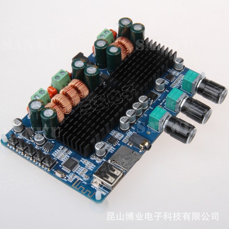 藍牙 USB TF解碼2.1聲道數字功放板 2.1數字功放板 HF41