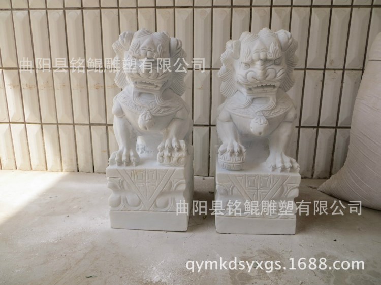 石雕獅子墓地獅子清明小石獅子漢白玉石獅石雕小獅子批發(fā)曲陽石雕